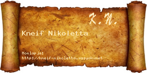 Kneif Nikoletta névjegykártya